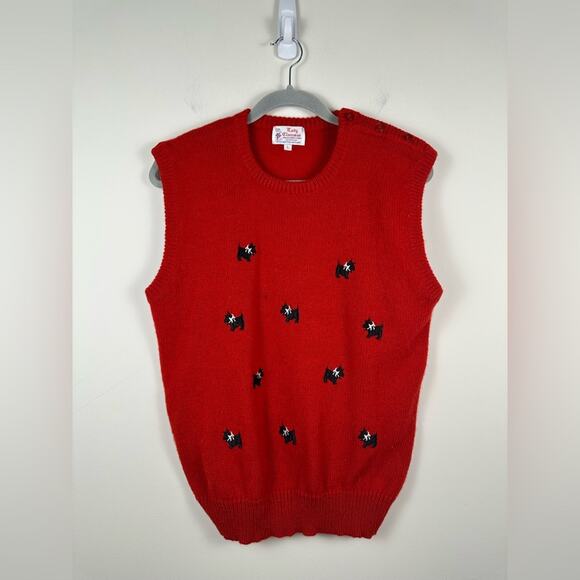 Vintage Lady Clansman Scottie Shetland Wool Vest Size Large - Picture 1 of 9
